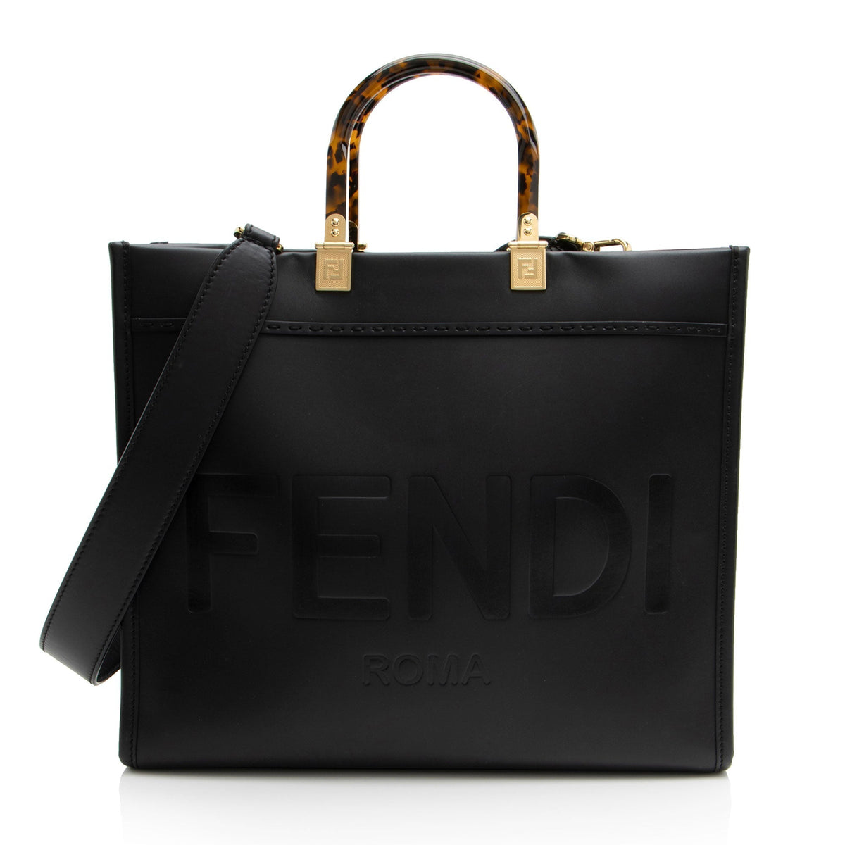 Fendi Leather Sunshine Medium Shopper Tote (SHF-YNCjlf) Rovelle Bags