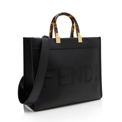 Fendi Leather Sunshine Medium Shopper Tote (SHF-YNCjlf) Rovelle Bags