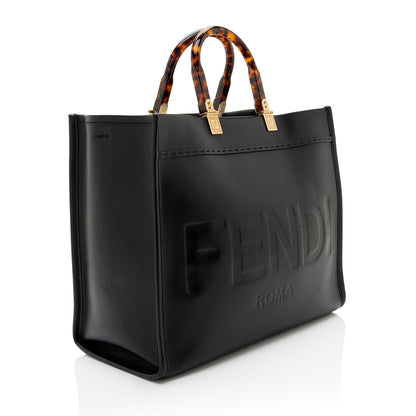 Fendi Leather Sunshine Medium Shopper Tote Rovelle Bags