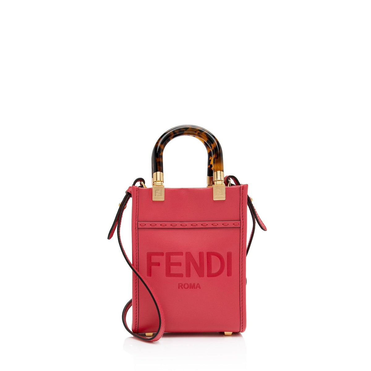 Fendi Leather Sunshine Mini Shopper Tote Rovelle Bags