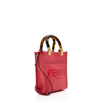 Fendi Leather Sunshine Mini Shopper Tote Rovelle Bags