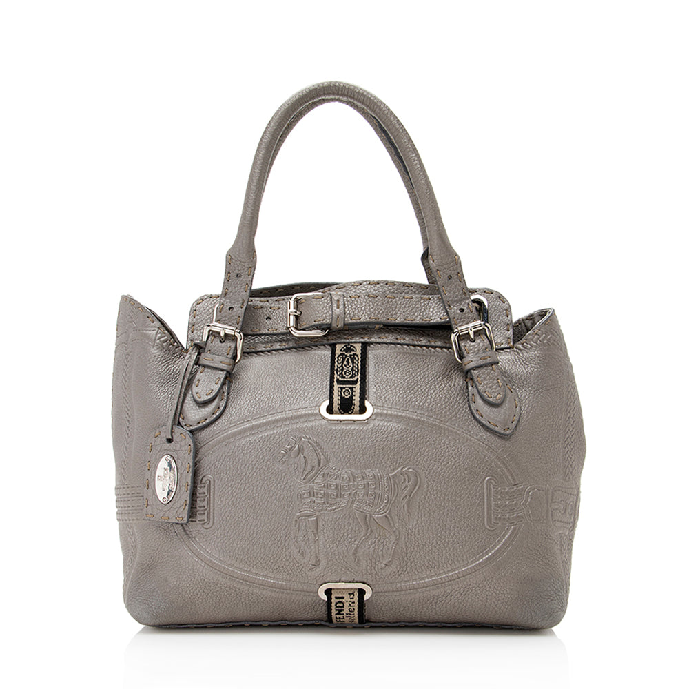 Fendi Leather Villa Selleria Borghese Tote (SHF-18630) Rovelle Bags