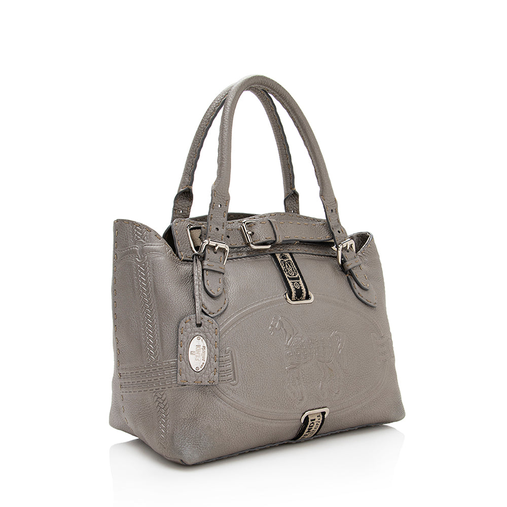 Fendi Leather Villa Selleria Borghese Tote (SHF-18630) Rovelle Bags