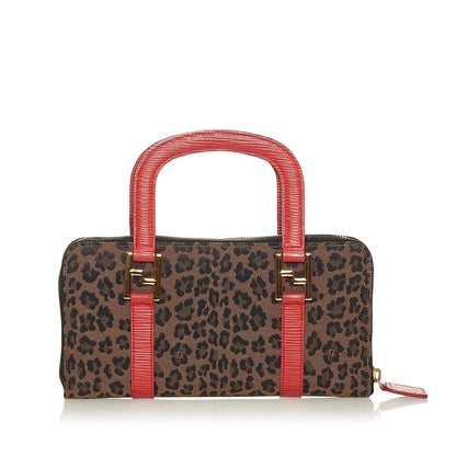 Fendi Leopard Print Canvas Handbag (SHG-27780) Rovelle Bags