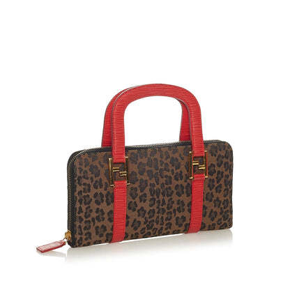 Fendi Leopard Print Canvas Handbag (SHG-27780) Rovelle Bags