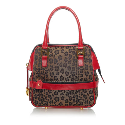 Fendi Leopard Print Nylon Satchel (SHG-37306) Rovelle Bags