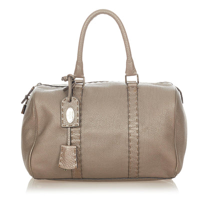 Fendi Linda Leather Boston Bag (SHG-25378) Rovelle Bags