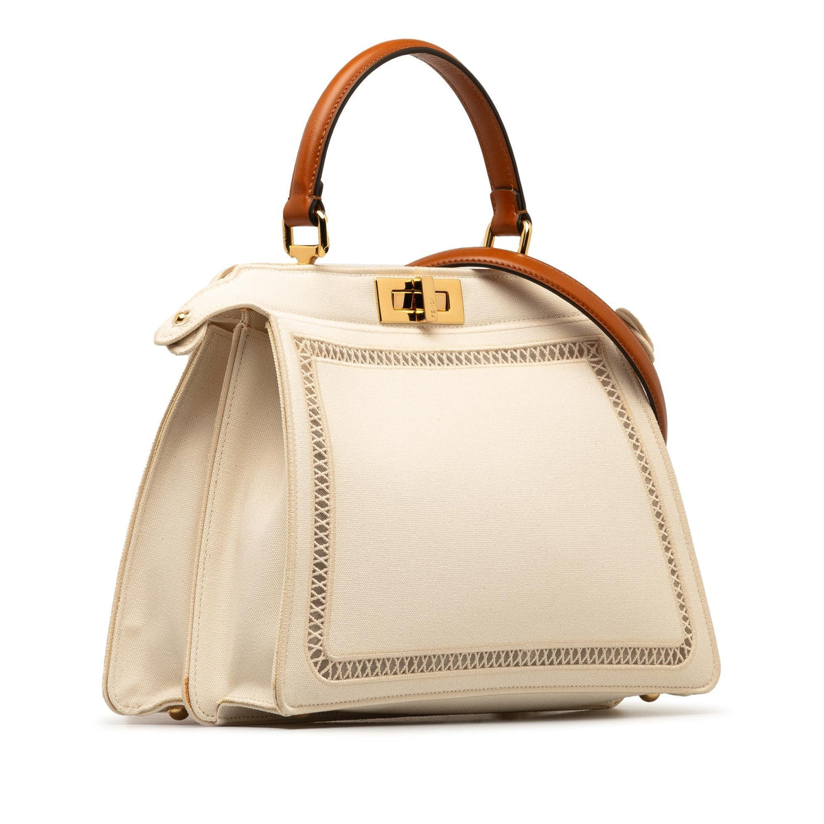 Fendi Medium Canvas Peekaboo ISeeU Satchel (SHG-45WVDg) Rovelle Bags