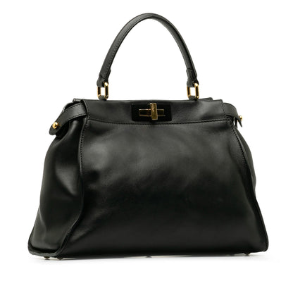 Fendi Peekaboo Leather Red Handbag Red Rovelle Bags
