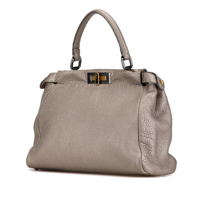 Fendi Peekaboo Leather Red Tote Bag Rovelle Bags