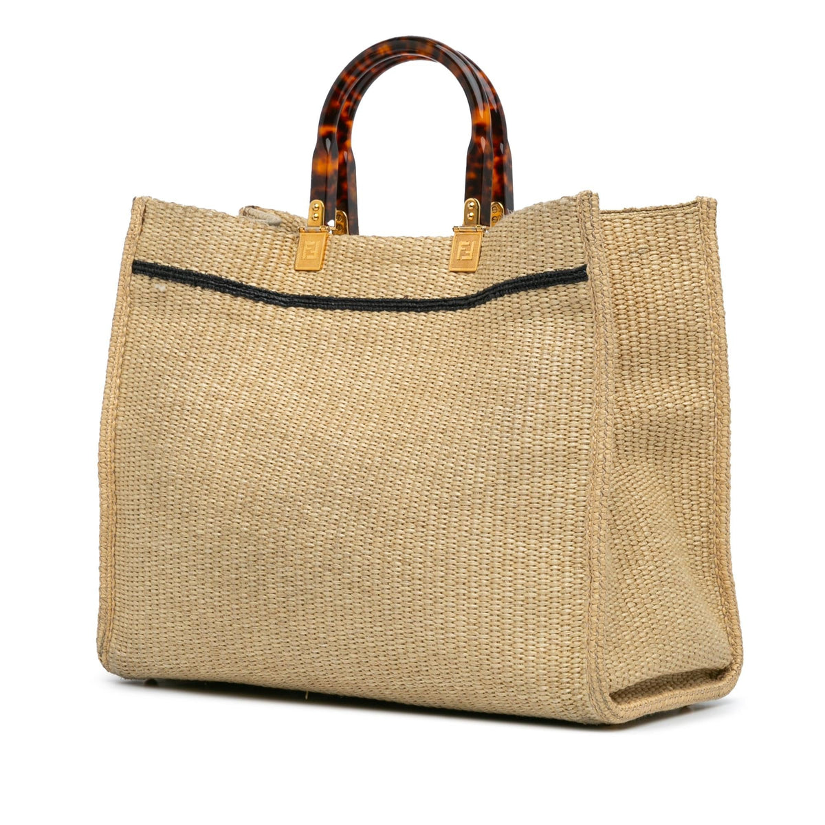 Fendi Zucca Embossed Chain Midi Baguette Rovelle Bags