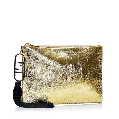 Fendi Metallic FF Tassel Clutch Bag (SHG-TuKBOV) Rovelle Bags