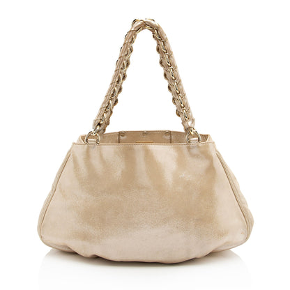 Fendi Metallic Leather Mia Small Tote (SHF-a0flcj) Rovelle Bags