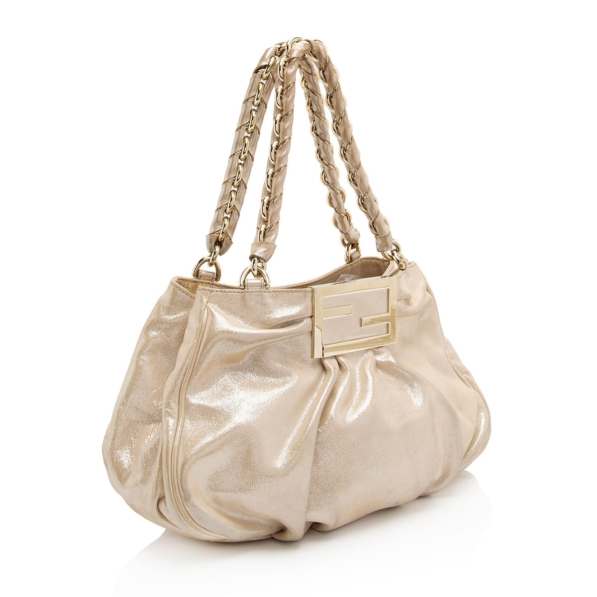 Fendi Metallic Leather Mia Small Tote (SHF-a0flcj) Rovelle Bags