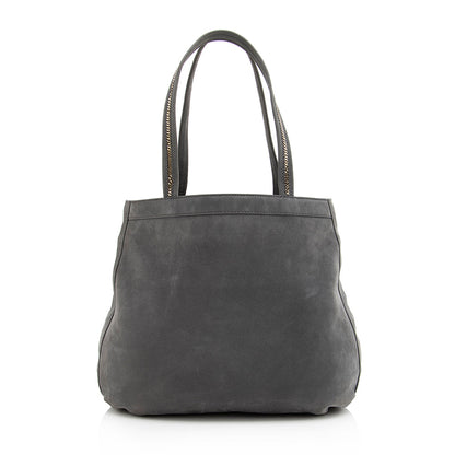 Fendi Metallic Suede Chain Trim Tote (SHF-19730) Rovelle Bags