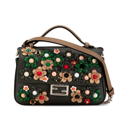 Fendi Micro Leather Flowerland Double Baguette Satchel Shg-H4Numx Rovelle Bags