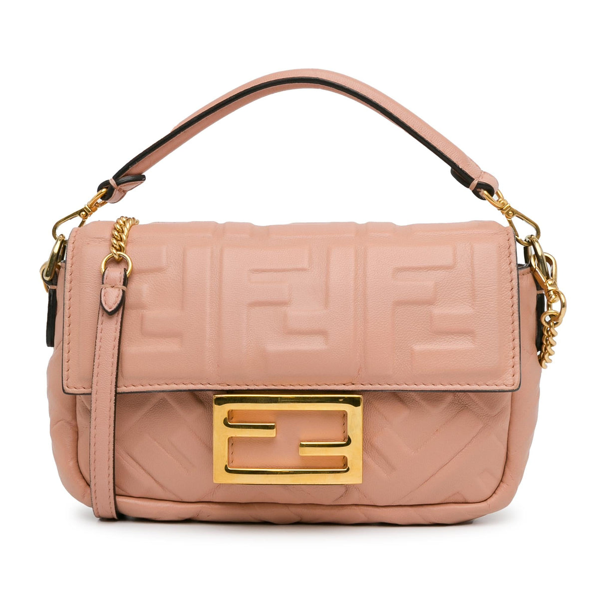 Fendi Mini Embossed Zucca Baguette Satchel (SHG-ZZKfNk) Rovelle Bags