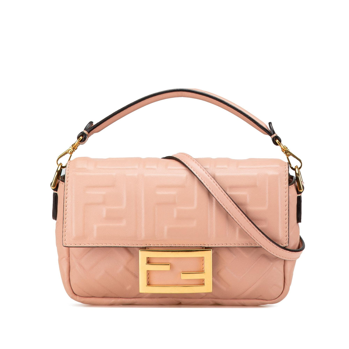 Fendi Baguette Leather Red Shoulder Bag Leather Rovelle Bags