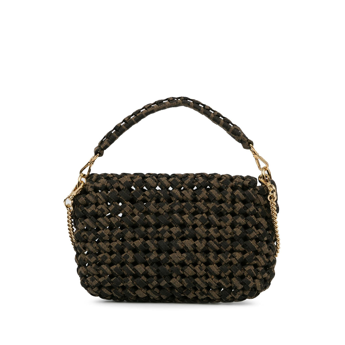 Fendi Mini Interlaced Canvas Zucca Baguette Satchel (SHG-W2qFIQ) Rovelle Bags