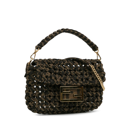 Fendi Mini Interlaced Canvas Zucca Baguette Satchel (SHG-W2qFIQ) Rovelle Bags