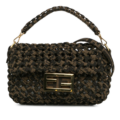 Fendi Mini Interlaced Canvas Zucca Baguette Satchel (SHG-xF9TgC) Rovelle Bags