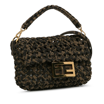 Fendi Mini Interlaced Canvas Zucca Baguette Satchel (SHG-xF9TgC) Rovelle Bags