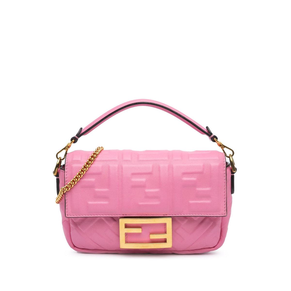 Fendi Mini Zucca Embossed Baguette Satchel Rovelle Bags