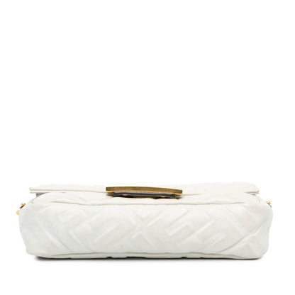 Fendi Mini Zucca Embossed Leather Baguette Satchel Rovelle Bags