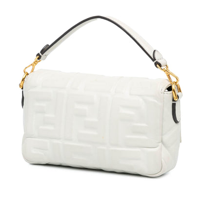 Fendi Mini Zucca Embossed Leather Baguette Satchel Rovelle Bags