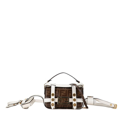 Fendi Mini Zucca Glazed Fabric Cage Baguette Satchel Rovelle Bags