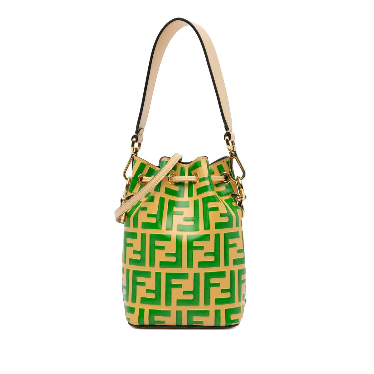Fendi Mini Zucca Mon Tresor Embossed Leather Bucket Bag (SHG-S2s9H7) Rovelle Bags