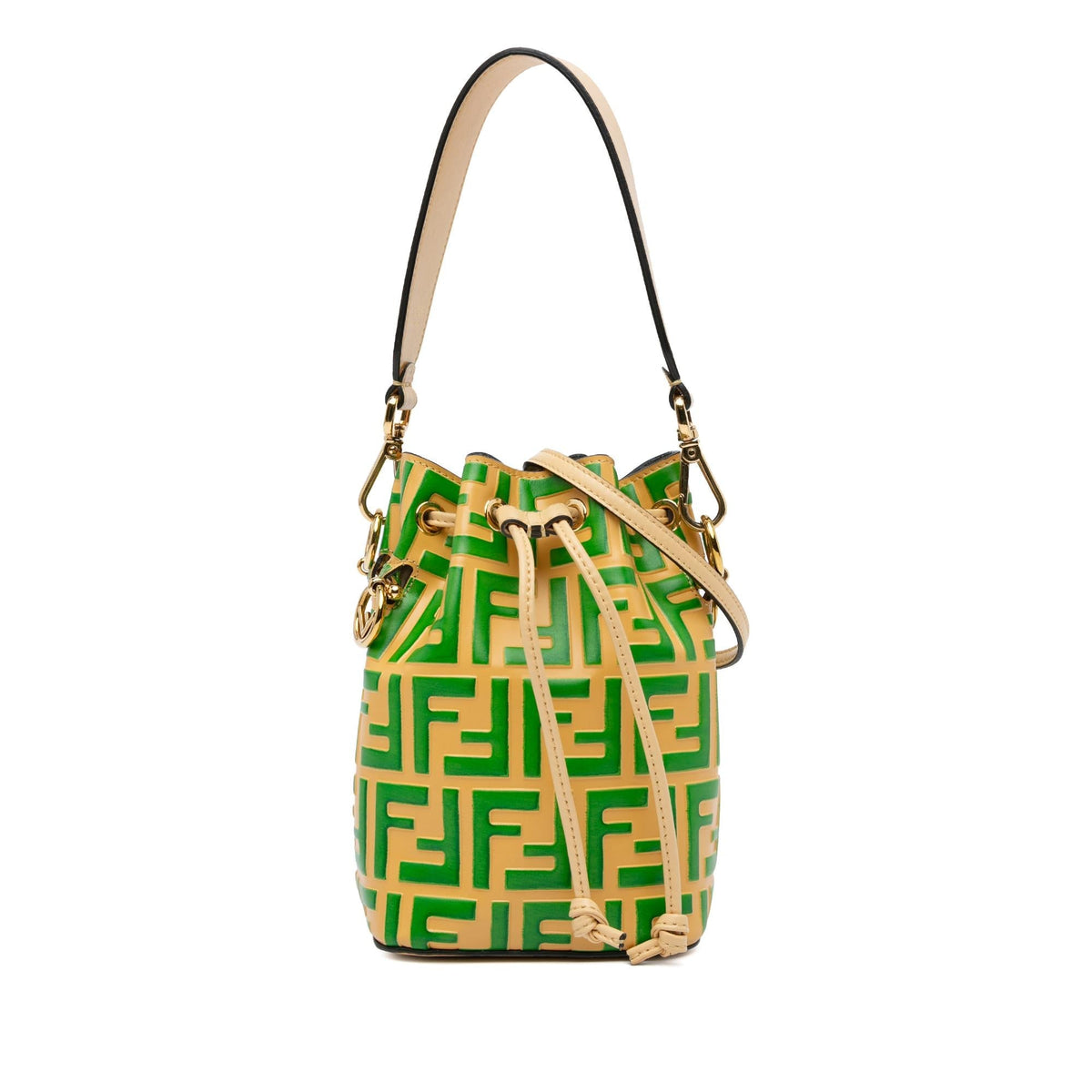Fendi Mini Zucca Mon Tresor Embossed Leather Bucket Bag (SHG-S2s9H7) Rovelle Bags