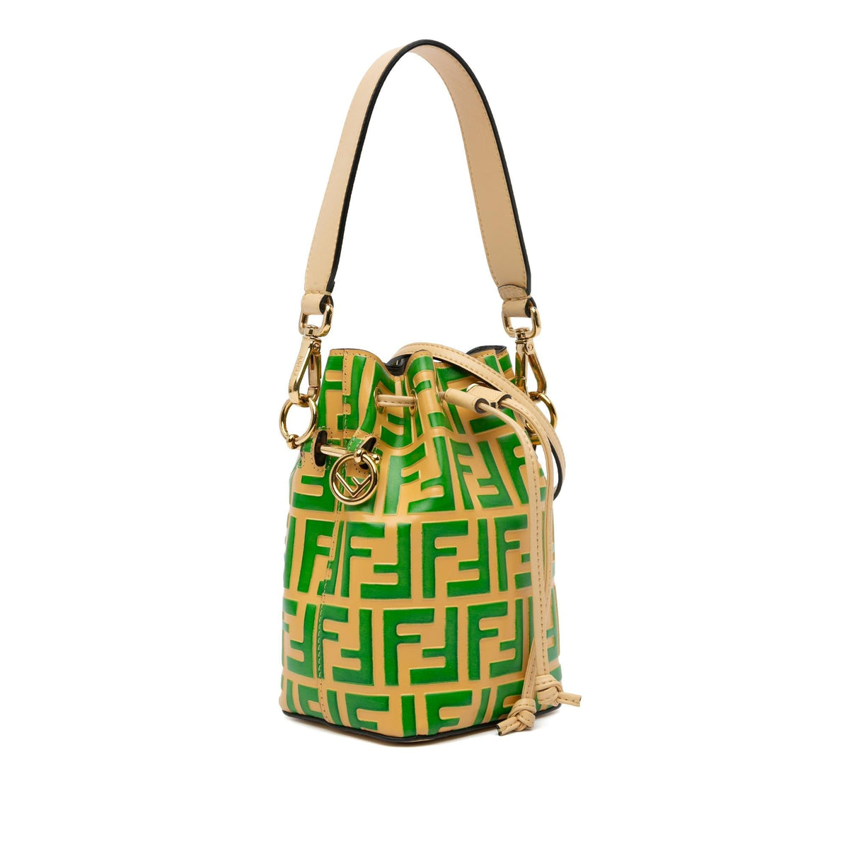 Fendi Mini Zucca Mon Tresor Embossed Leather Bucket Bag (SHG-S2s9H7) Rovelle Bags