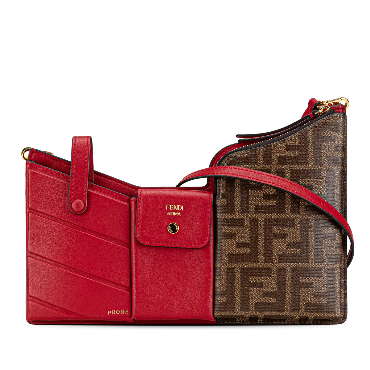 Fendi Mini Zucca And Leather 3 Pocket Crossbody Shg-Q6Drey Rovelle Bags