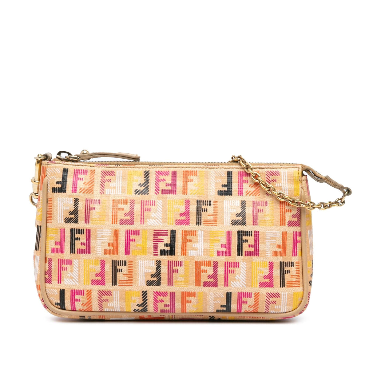 Fendi Multicolor Zucchino Spalmati Chain Pochette Rovelle Bags