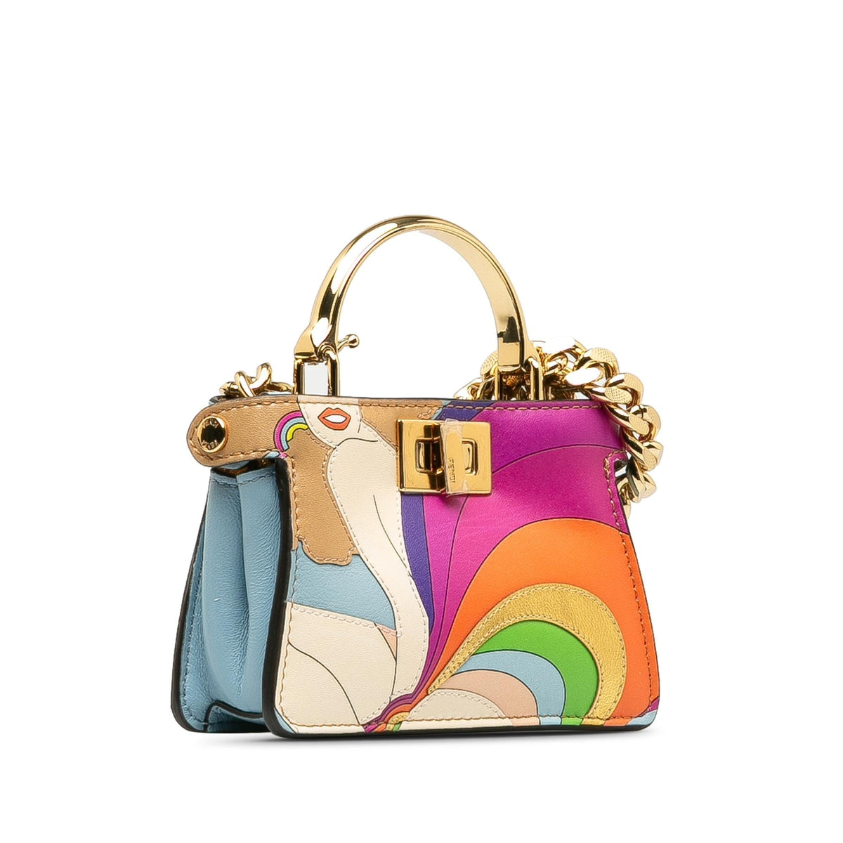 Fendi Nano Rainbow Inlay Peekaboo Satchel Rovelle Bags