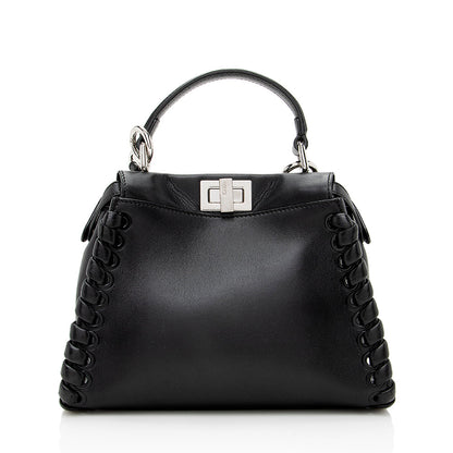 Fendi Nappa Leather Whipstitch Peekaboo Mini Shoulder Bag (SHF-19236) Rovelle Bags