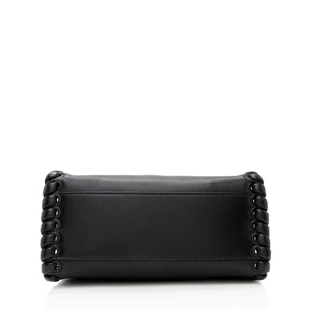 Fendi Nappa Leather Whipstitch Peekaboo Mini Shoulder Bag (SHF-19236) Rovelle Bags
