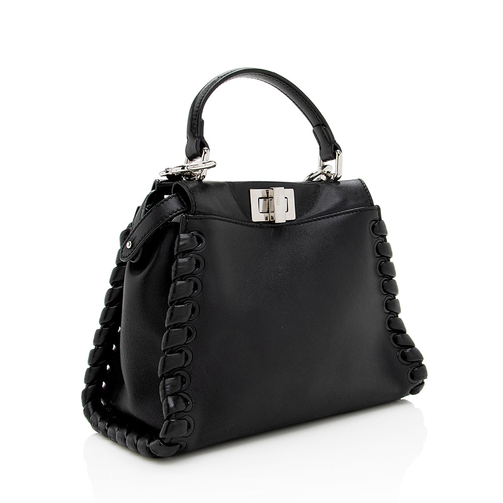 Fendi Nappa Leather Whipstitch Peekaboo Mini Shoulder Bag (SHF-19236) Rovelle Bags