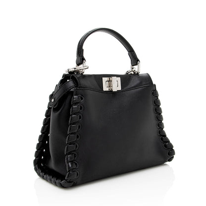 Fendi Nappa Leather Whipstitch Peekaboo Mini Shoulder Bag (SHF-19236) Rovelle Bags