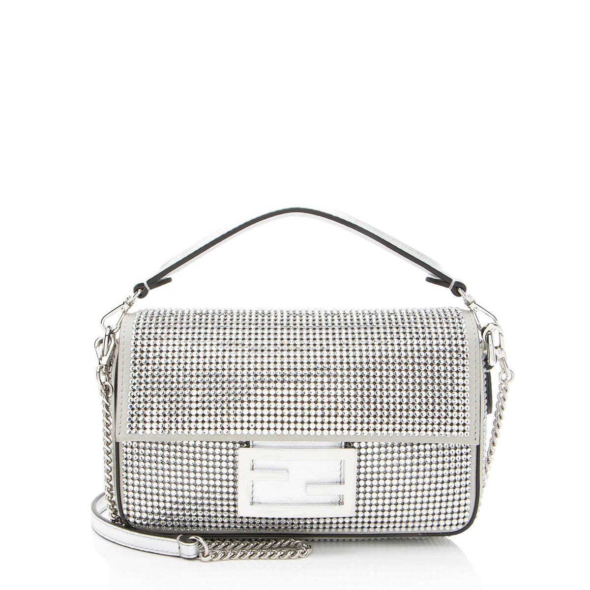 Fendi Nubuck Crystal Mini Baguette Shf-Euhxv9 Rovelle Bags
