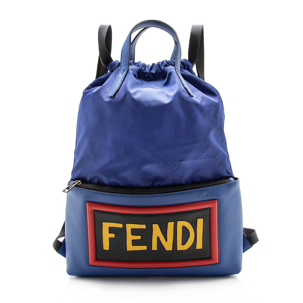 Fendi Nylon Logo Backpack (SHF-13539) Rovelle Bags