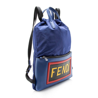 Fendi Nylon Logo Backpack (SHF-13539) Rovelle Bags