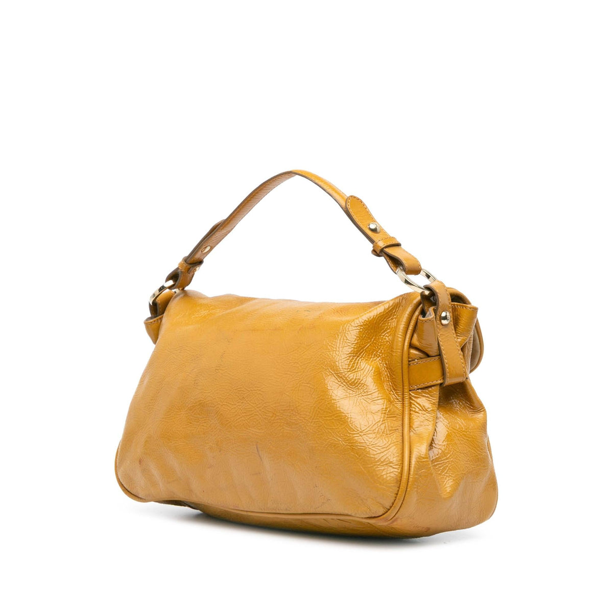 Fendi Patent Leather Push Lock Satchel Rovelle Bags