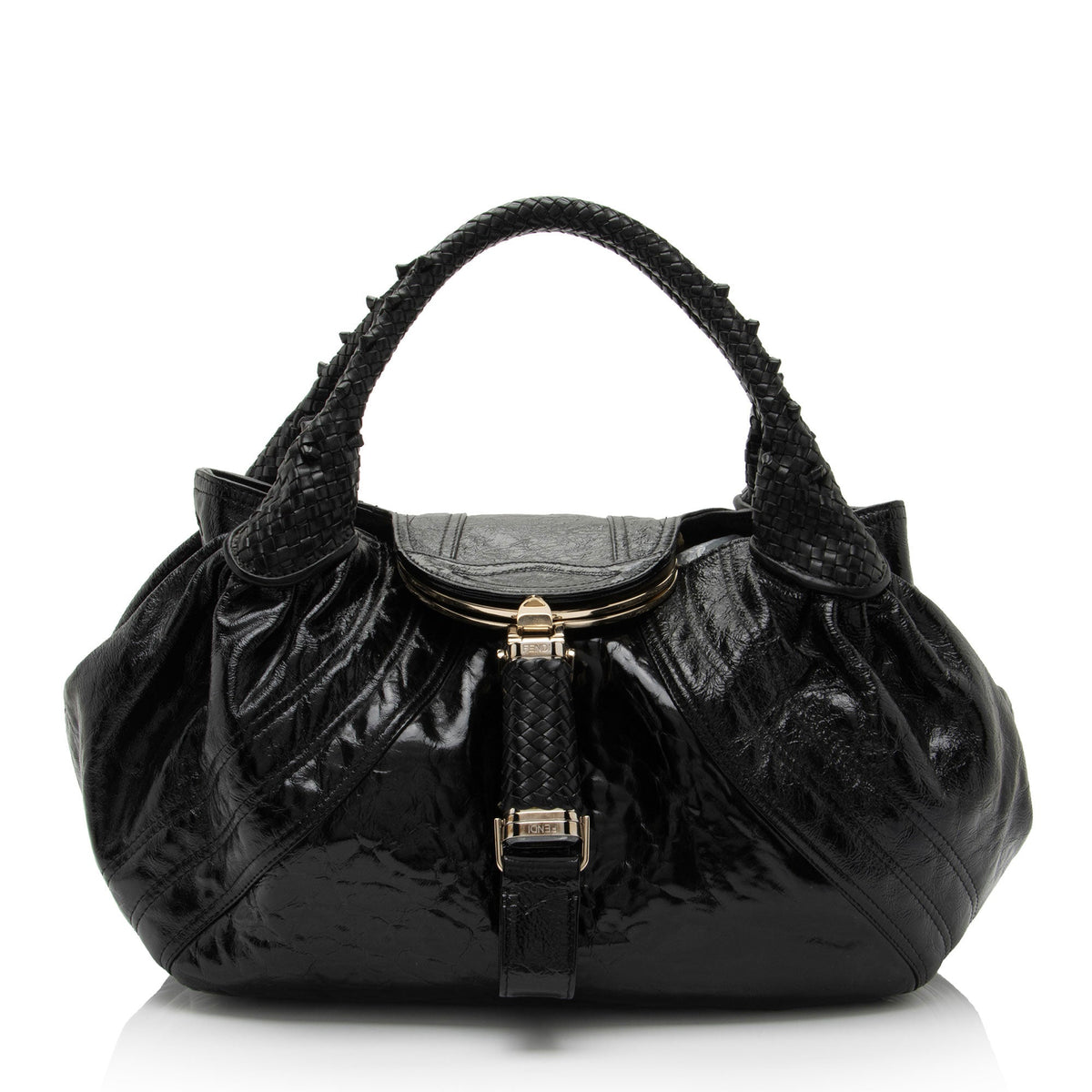 Fendi Patent Leather Spy Satchel (SHF-PigQG6) Rovelle Bags