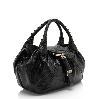 Fendi Patent Leather Spy Satchel (SHF-PigQG6) Rovelle Bags
