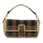 Fendi Pequin Canvas and Raffia Baguette (SHG-LMio6U) Rovelle Bags