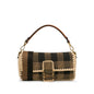 Fendi Pequin Gingham Canvas And Raffia Baguette Satchel (SHG-mQy3HF) Rovelle Bags