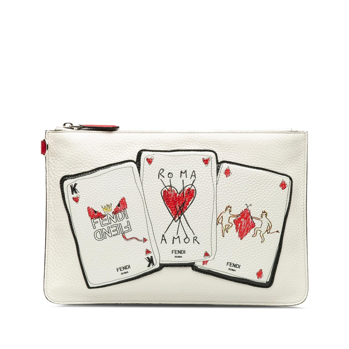 Fendi Roma Playing Cards Zip Clutch (SHG-34tr8x) Rovelle Bags