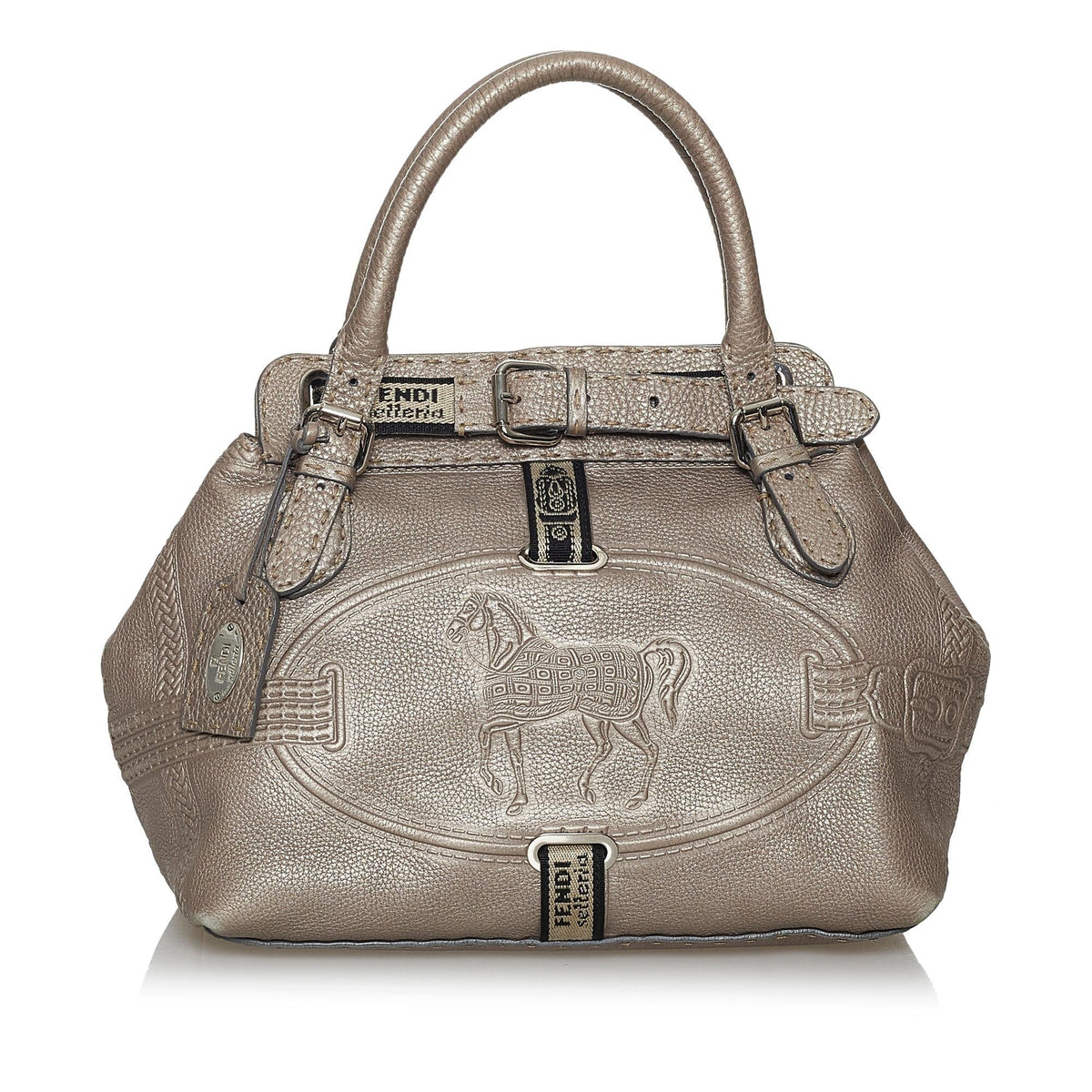 Fendi Selleria Borghese Leather Handbag (SHG-28253) Rovelle Bags
